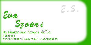 eva szopri business card